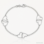 Sterling Silver Rhodium Plated Heart Bracelet - Lifestyle View