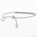 Sterling Silver Antiqued Reflections Crystal Love Heart Adjust Bracelet - Lifestyle View