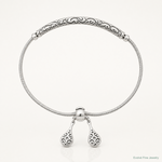 Sterling Silver Antiqued Filigree Drops Adjustable Bracelet - Lifestyle View