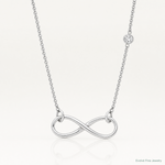 Sterling Silver Rhodium-plated CZ Infinity Knot Necklace - Lifestyle View