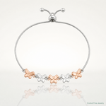 Sterling Silver w/Rose-tone Butterfly Adjustable Bracelet - Lifestyle View