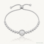 Sterling Silver Rhodium-plated CZ Adjustable Bracelet - Lifestyle View