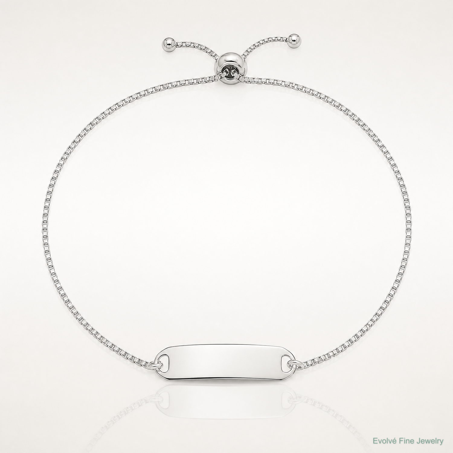 Sterling Silver Polished Bar Adjustable Bracelet - Lifestyle View