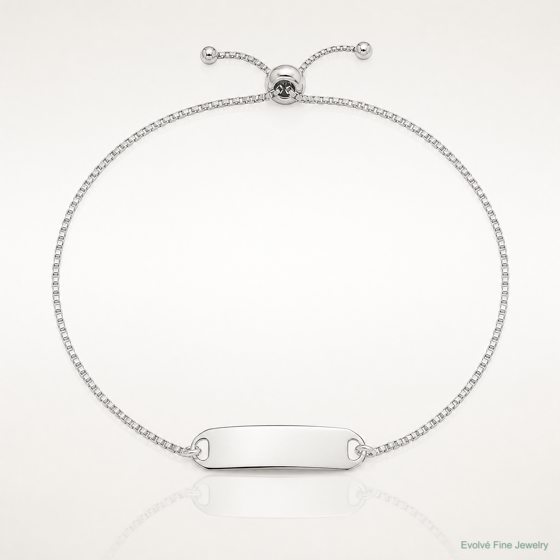 Sterling Silver Polished Bar Adjustable Bracelet - Lifestyle View