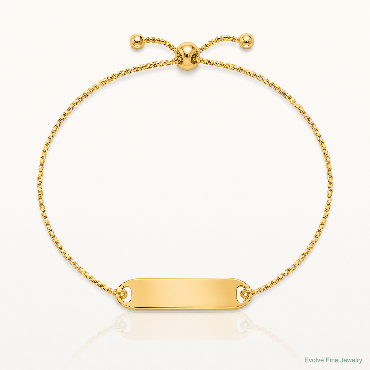 Sterling Silver Gold-tone Polished Bar Adjustable Bracelet - Lifestyle View