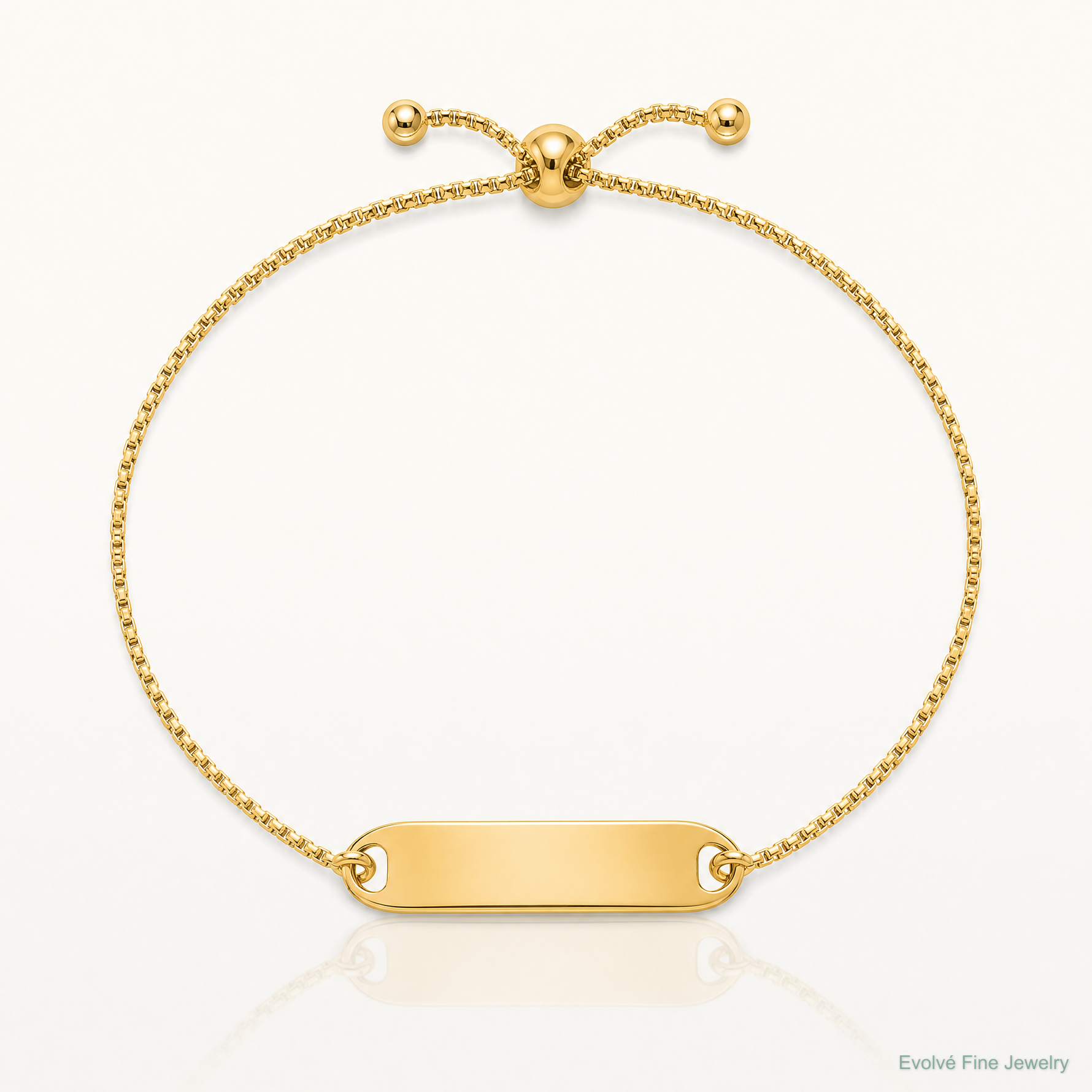 Sterling Silver Gold-tone Polished Bar Adjustable Bracelet - Lifestyle View