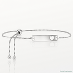 Sterling Silver Polished Bar w/ Heart Adjustable Bracelet - Lifestyle View