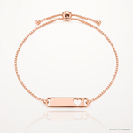 Sterling Silver Rose Gold-tone Polished Bar w/ Heart Adjustable Bracelet - Lifestyle View