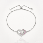 Sterling Silver Glitter Infused Infinity LOVE Adjustable Bracelet - Lifestyle View