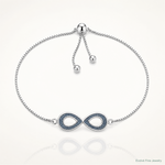 Sterling Silver Rhod-pltd Glitter Infused Infinity Adjustable Bracelet - Lifestyle View