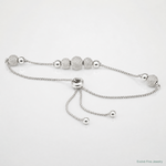 Sterling Silver Beaded Adjustable Bracelet - Lifestyle View