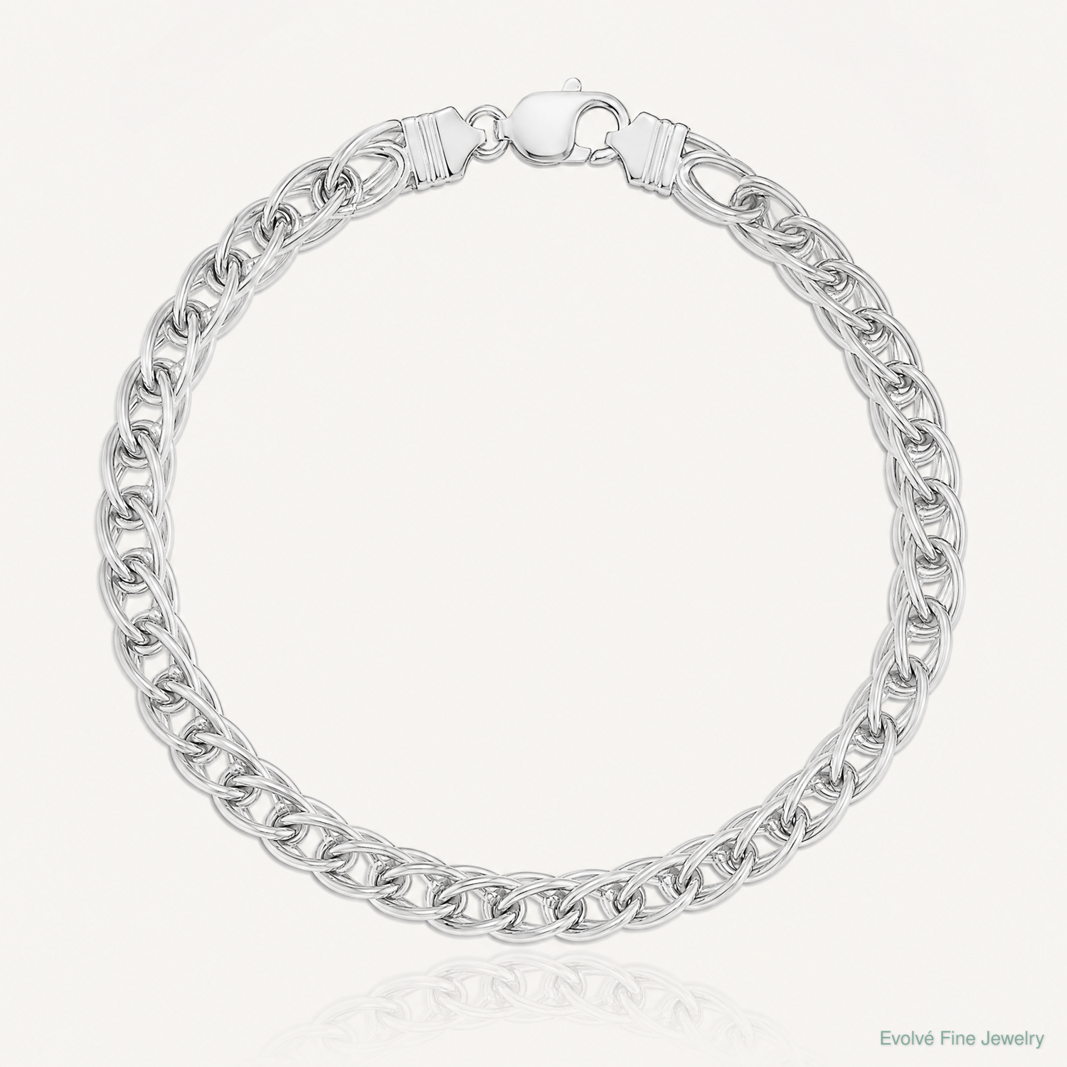 Sterling Silver Polished Link Bracelet - Lifestyle View