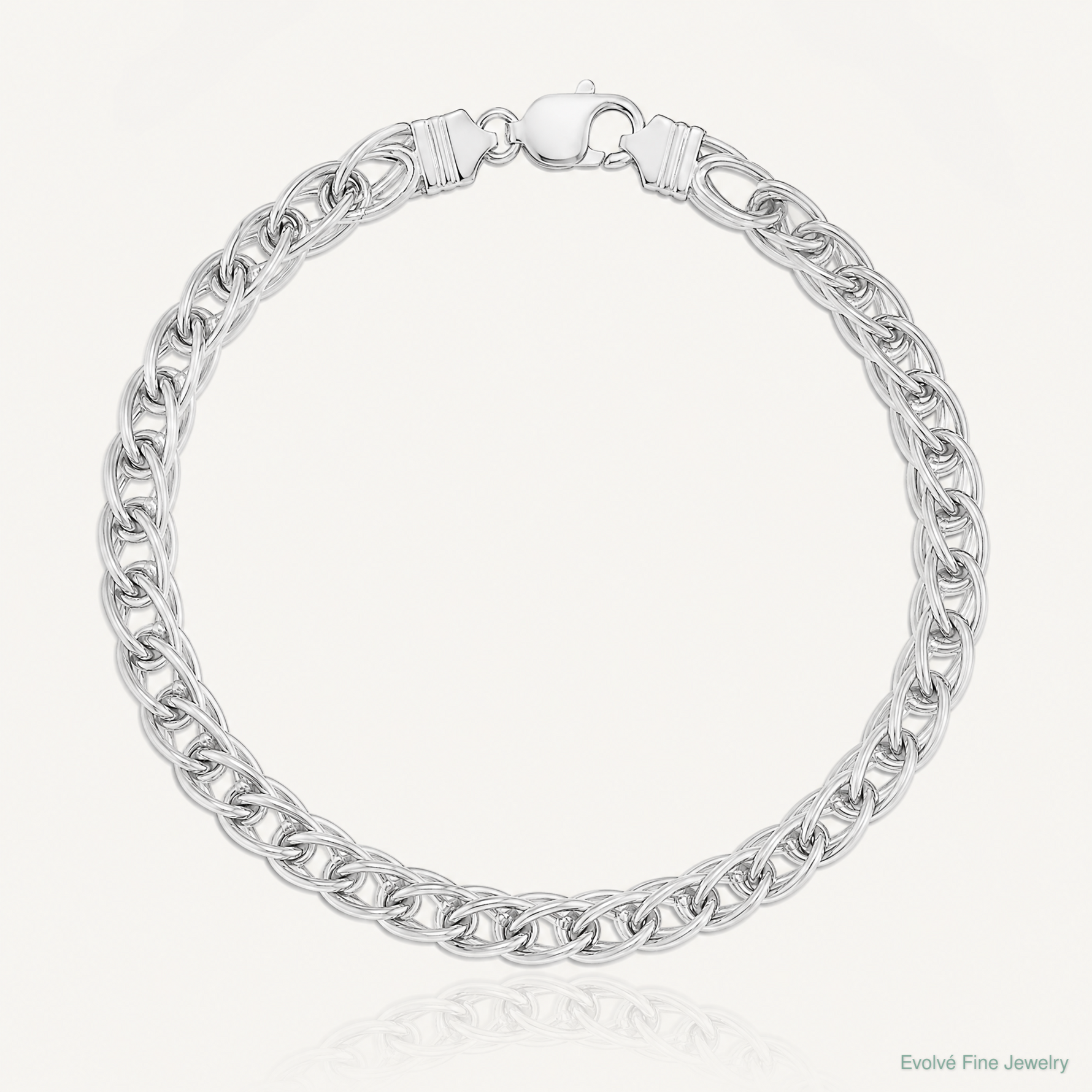 Sterling Silver Polished Link Bracelet - Lifestyle View