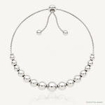 Sterling Silver Polished Beaded Adjustable Bracelet - Lifestyle View