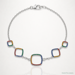 Sterling Silver  w/1in ext RH-plated Multi-color Nano Crystal Bracelet - Lifestyle View