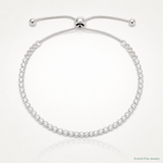 Sterling Silver Polished CZ Adjustable Bracelet - Lifestyle View