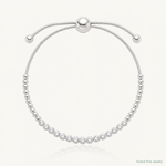 Sterling Silver Polished D/C with CZ Adjustable Bracelet - Lifestyle View