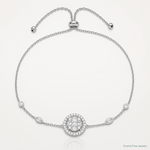 Sterling Silver Rhodium-plated CZ Adjustable Bracelet - Lifestyle View