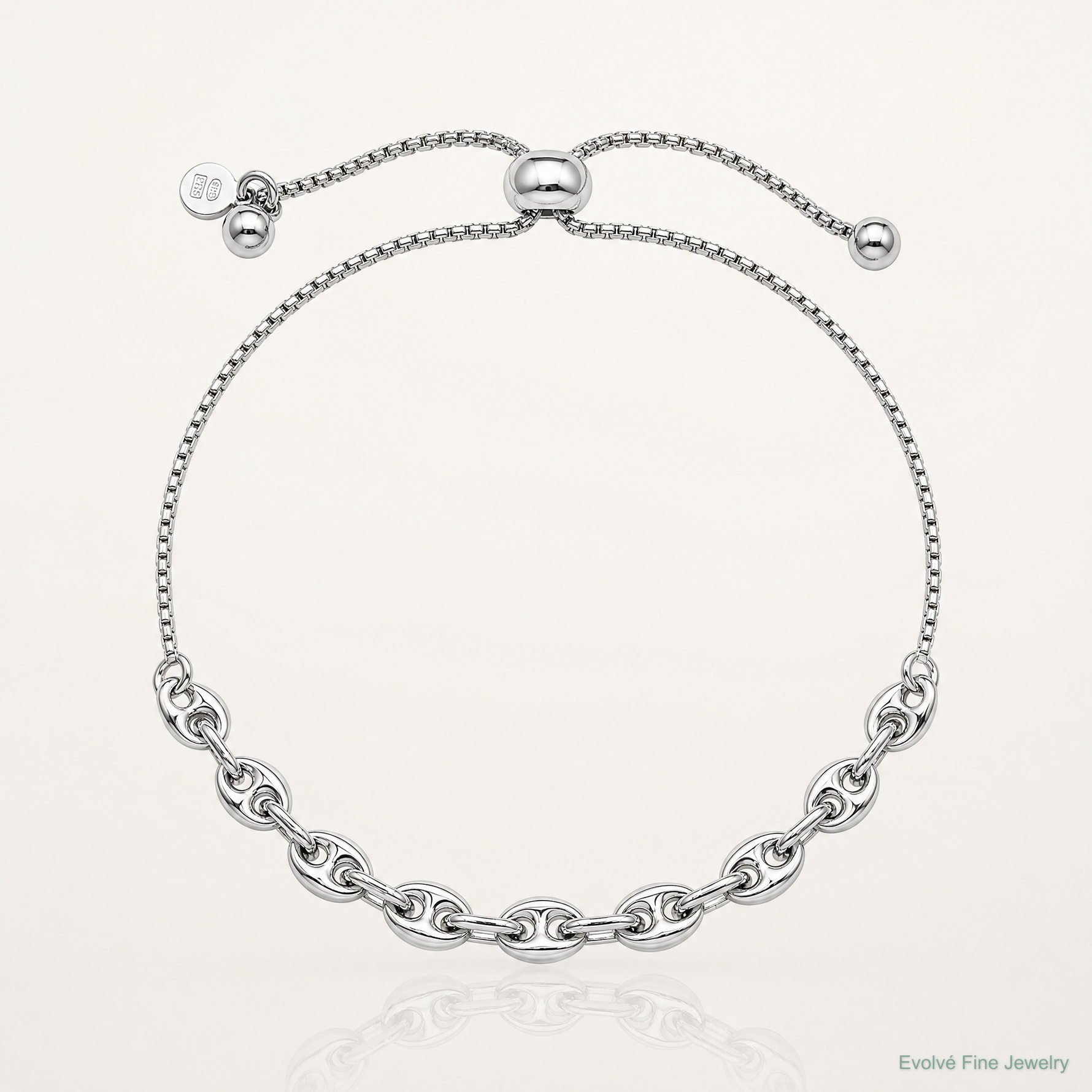 Sterling Silver Rhodium-plated Fancy Adjustable Bracelet - Lifestyle View