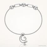 Sterling Silver Rhodium-plated Fancy Link Adjustable Bolo Bracelet - Lifestyle View