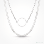 Sterling Silver Rhodium-plated 2 Strand 16in w/2in ext Necklace - Lifestyle View