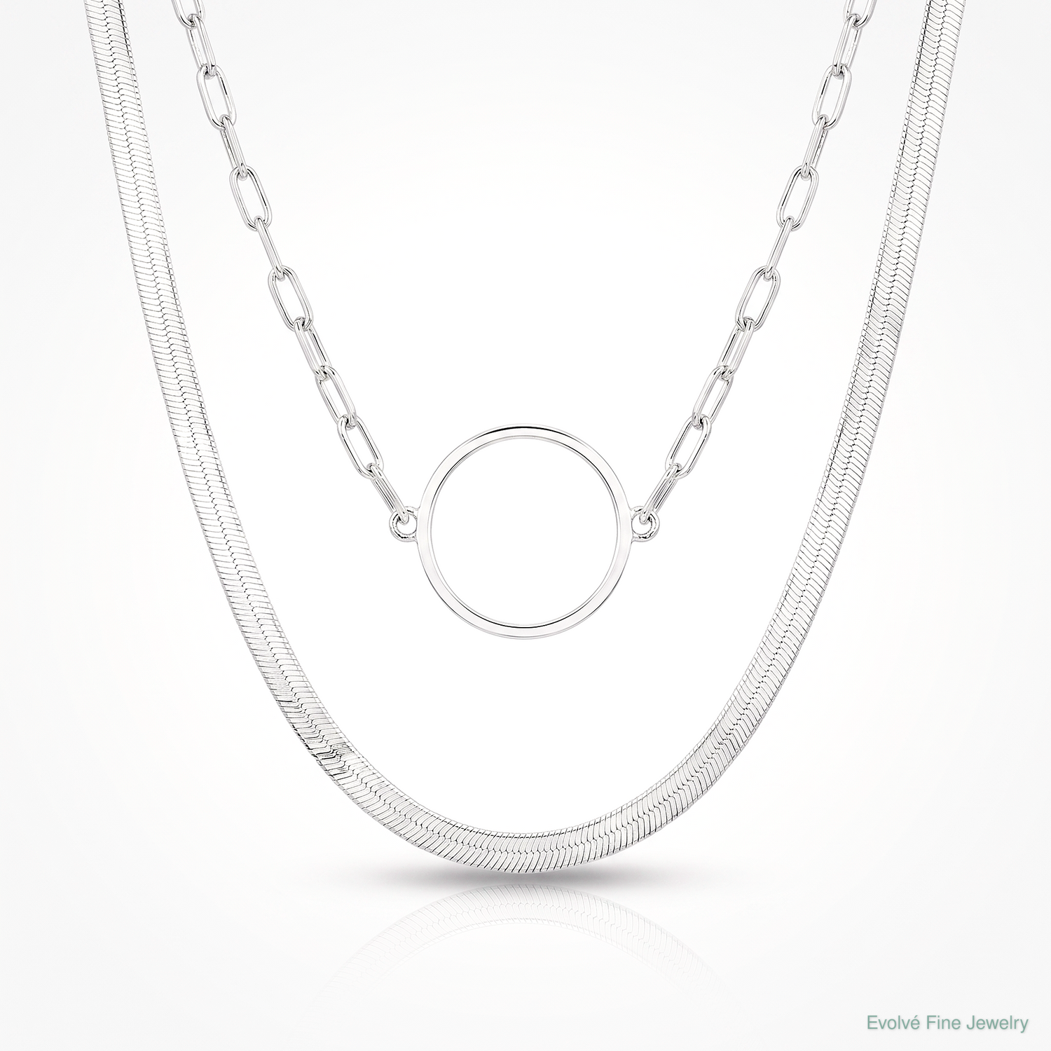 Sterling Silver Rhodium-plated 2 Strand 16in w/2in ext Necklace - Lifestyle View