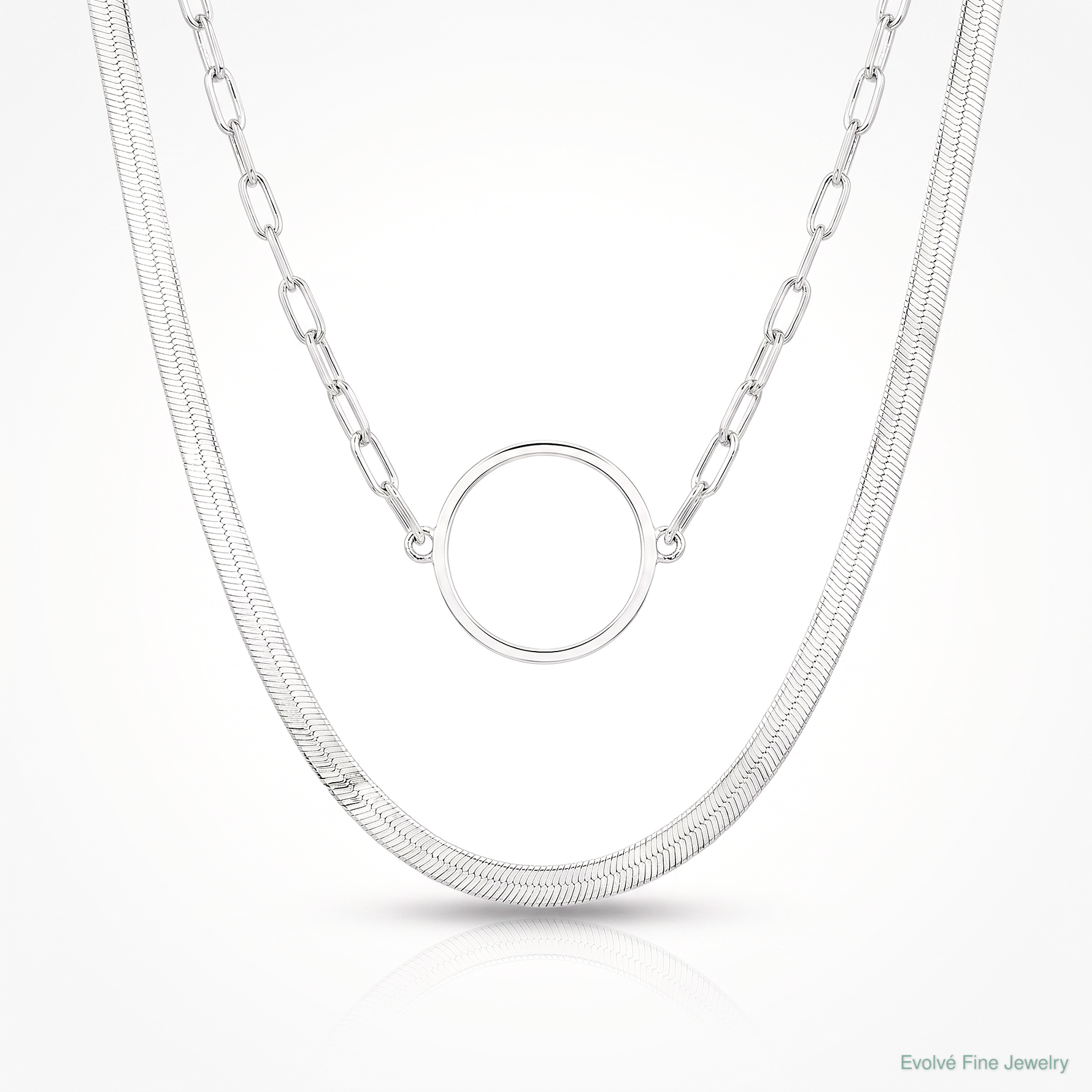 Sterling Silver Rhodium-plated 2 Strand 16in w/2in ext Necklace - Lifestyle View