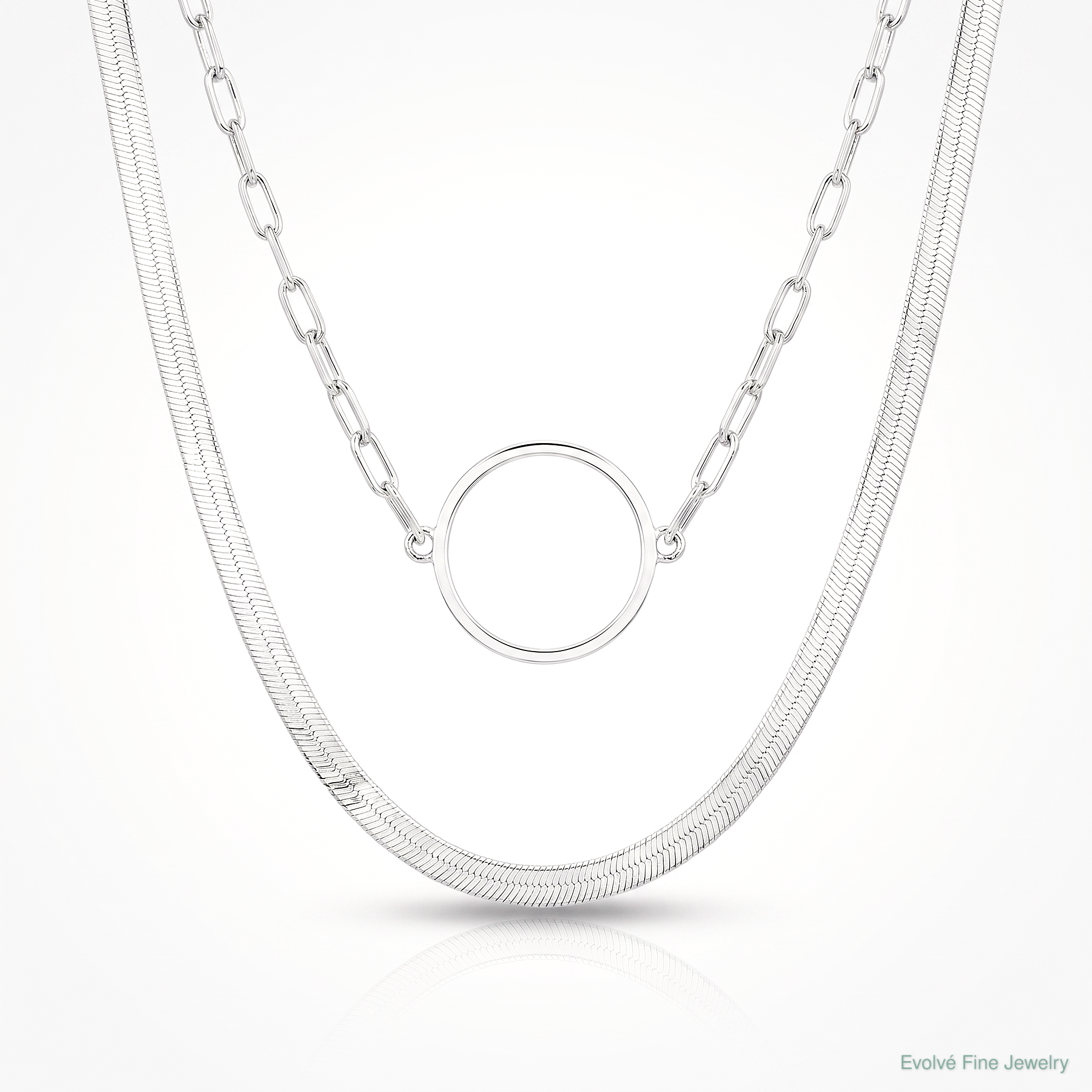 Sterling Silver Rhodium-plated 2 Strand 16in w/2in ext Necklace - Lifestyle View