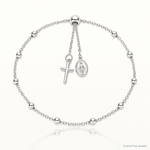 Sterling Silver Adjustable Rosary Bracelet - Lifestyle View