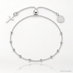 Sterling Silver St. Benedict Adjustable Rosary Bracelet - Lifestyle View