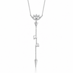 Pure Fire Sterling Silver Rhodium-plated Evil Eye CZ 18in w/2in ext Necklac - Lifestyle View