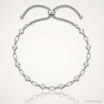 Sterling Silver Rhodium-plated Polished Cross Bolo Bracelet - Lifestyle View