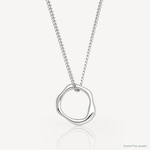 Sterling Silver Rhodium-plated Polished 16 w/2in ext Abstract Necklace - Lifestyle View