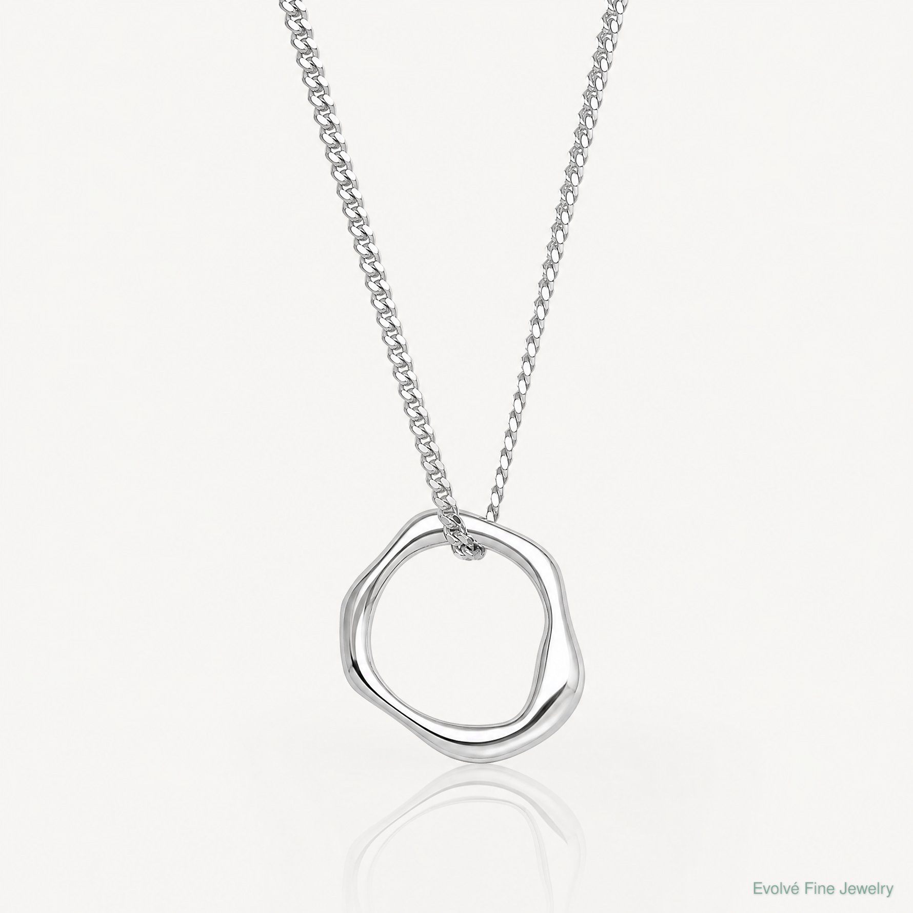Sterling Silver Rhodium-plated Polished 16 w/2in ext Abstract Necklace - Lifestyle View