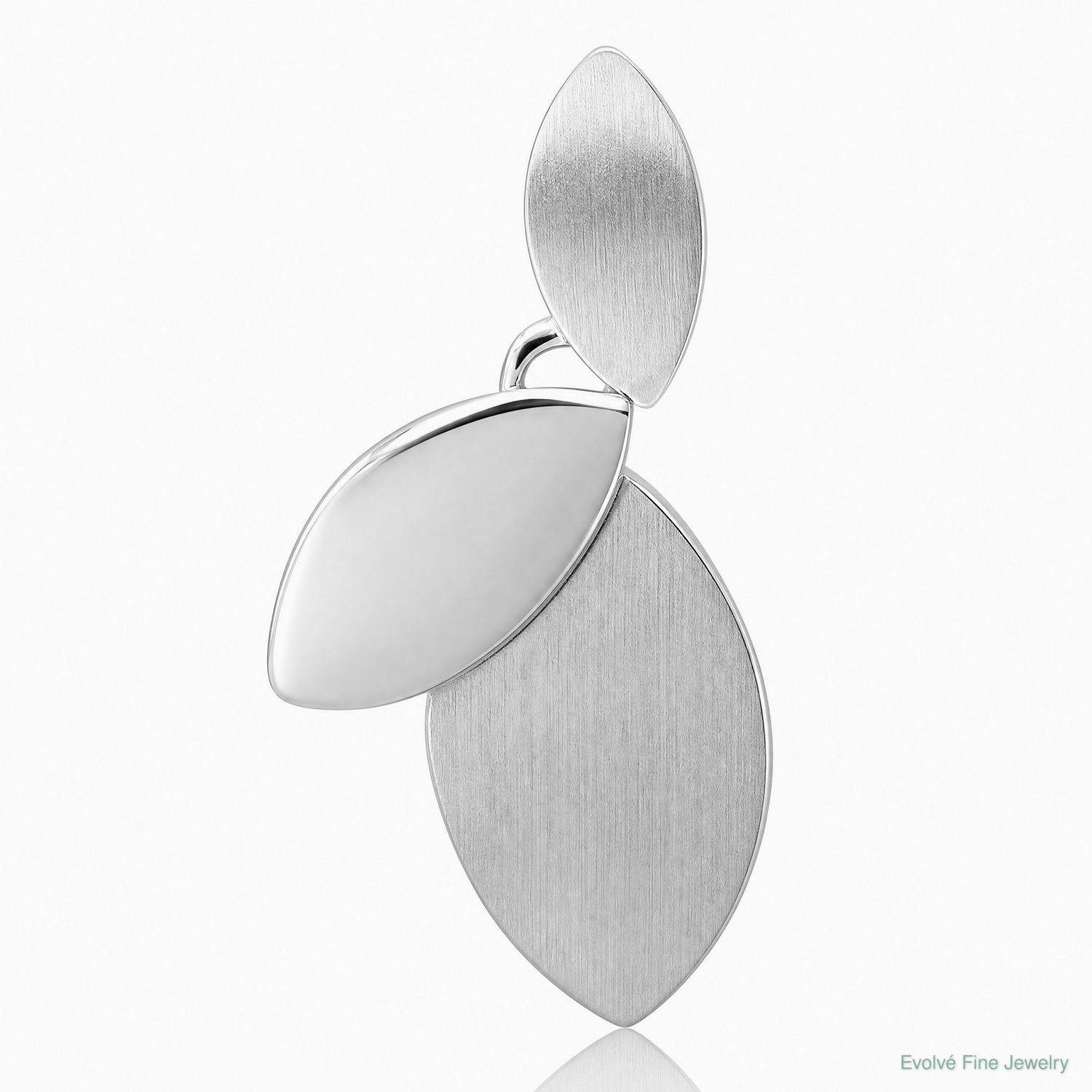 Sterling Silver Rh-pltd Brushed/Polished Fancy Chain Slide Pendant - Lifestyle View