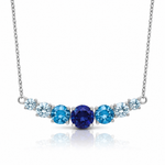 SS RH-plated Lab Cr. Spinel/Cr. Aquamarine 16in w/2in Ext Necklace - Lifestyle View