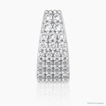 Sterling Silver RH-plt Polished CZ Curved / Tapered Chain Slide Pendant - Lifestyle View