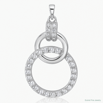 Sterling Silver Rhodium-plated CZ Circle Pendant - Lifestyle View