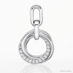 Sterling Silver Rhodium-plated CZ Circle Twist Pendant - Lifestyle View