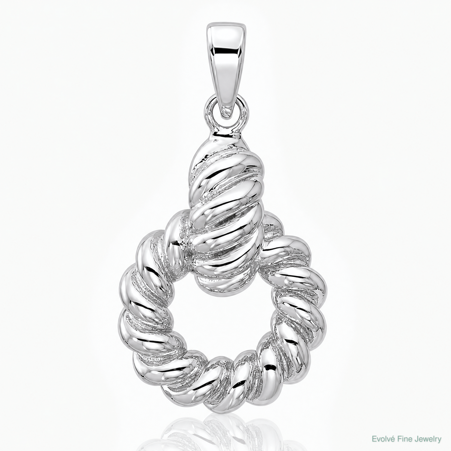 Sterling Silver Rhodium-plated Polished Circle Pendant - Lifestyle View