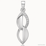 Sterling Silver Rhodium-plated CZ Pendant - Lifestyle View