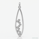 Sterling Silver Rhodium-plated Polished Oval Pendant - Lifestyle View