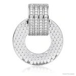 Sterling Silver RH Plated CZ Textured Moveable/Reversible Circle Pendant - Lifestyle View