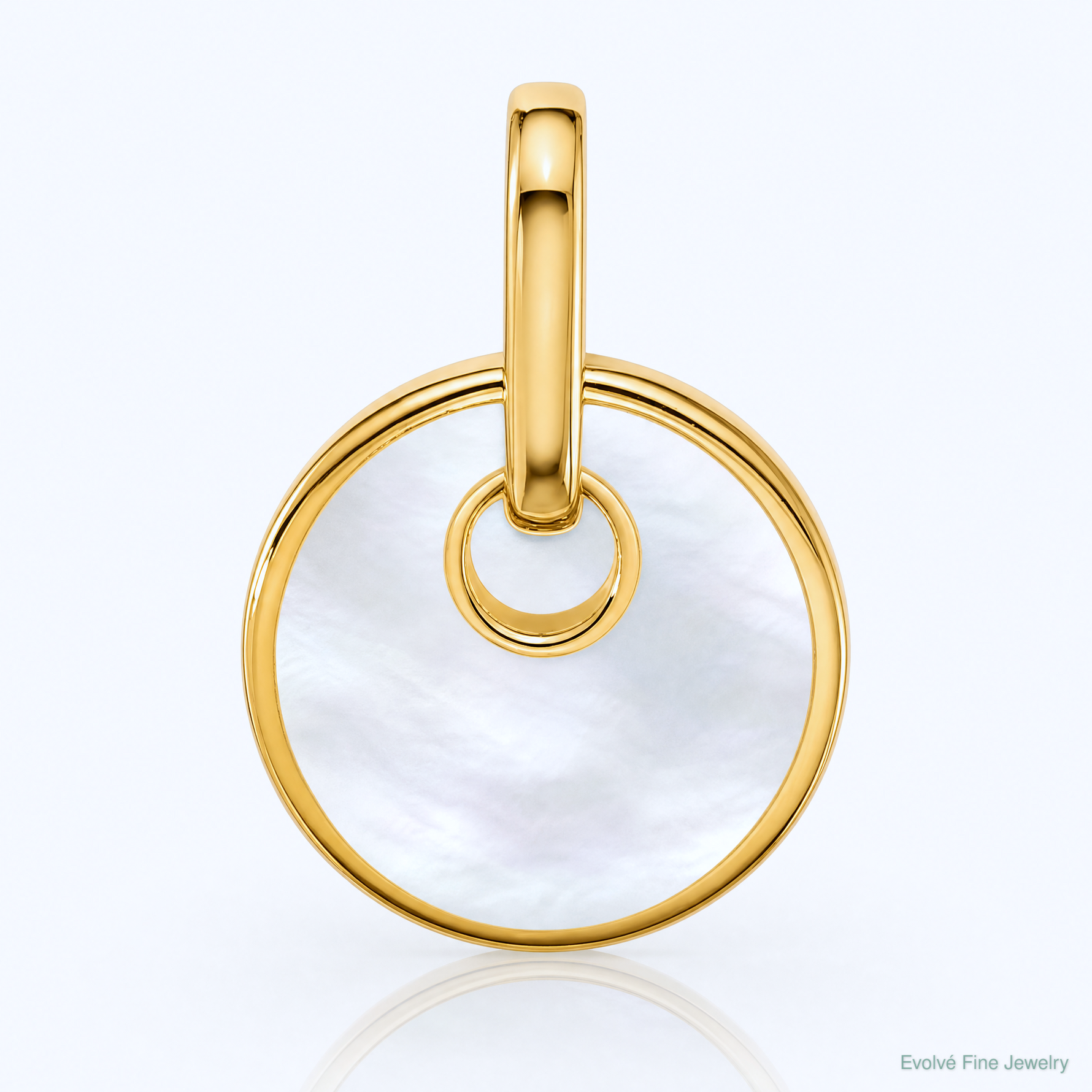 Sterling Silver Gold-plated Mother of Pearl Drop Pendant - Lifestyle View