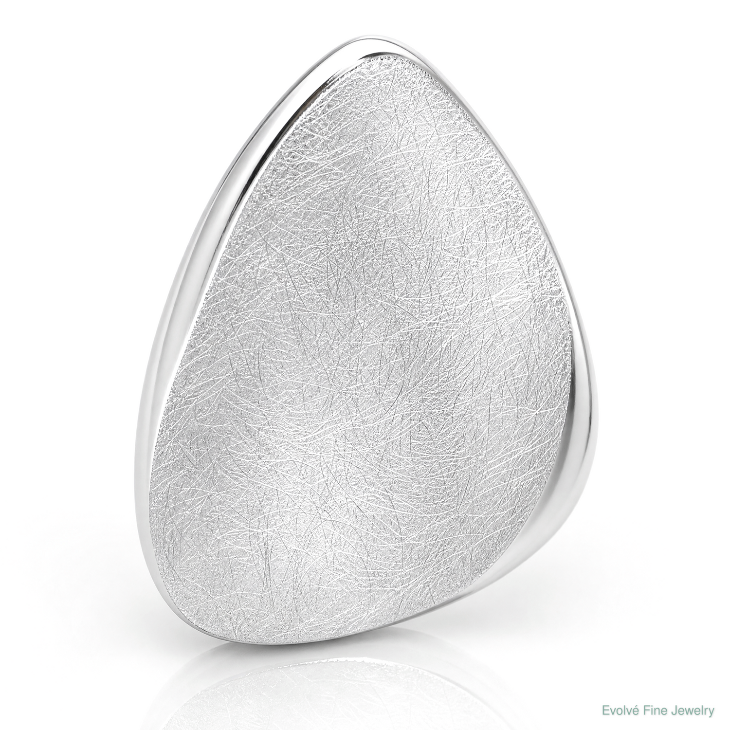 Sterling Silver Rhodium-plated Scratch-finish Fancy Chain Slide Pendant - Lifestyle View