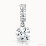 Sterling Silver RH-plated Polished CZ Dangling Chain Slide Pendant - Lifestyle View
