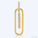 Sterling Silver Gold-tone White CZ Dangle Pendant - Lifestyle View