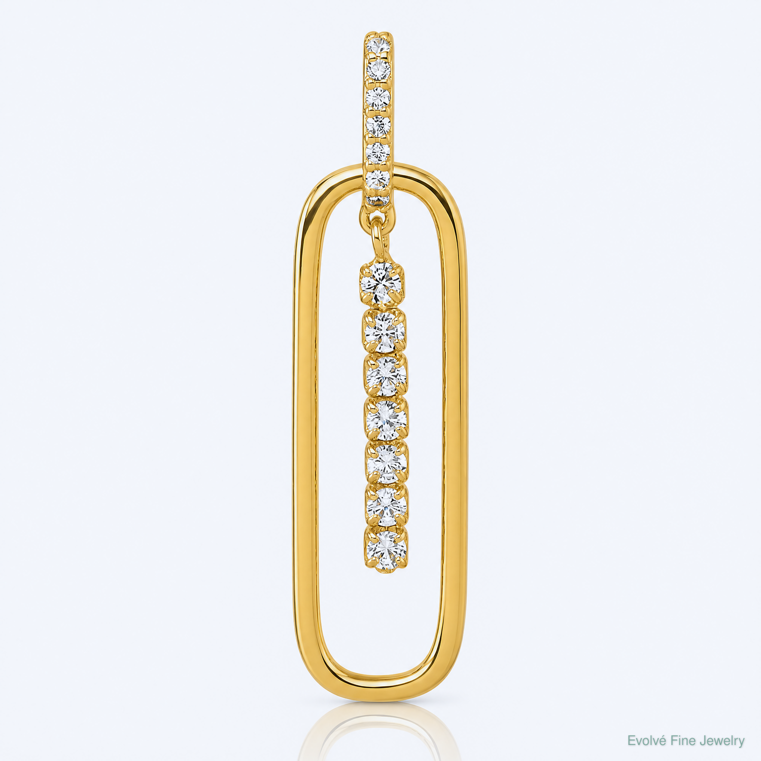 Sterling Silver Gold-tone White CZ Dangle Pendant - Lifestyle View