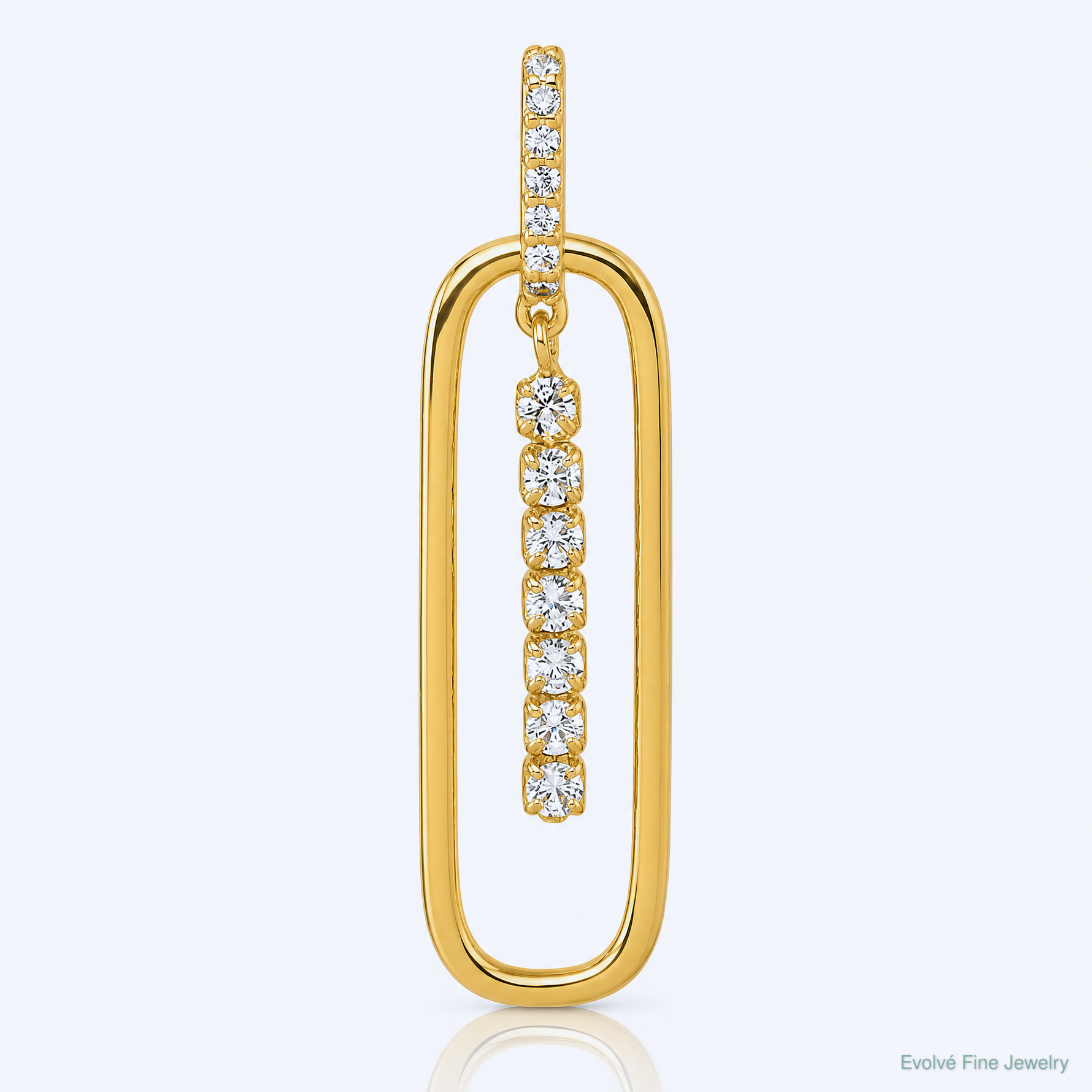 Sterling Silver Gold-tone White CZ Dangle Pendant - Lifestyle View