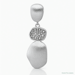 Sterling Silver RH-plated Brush / Polished Crystal Chain Slide Pendant - Lifestyle View